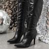 Pointed Autumn and Winter New Style Fashion Personalized Stiletto Side Zipper High Stiletto Women's High Heel Boots