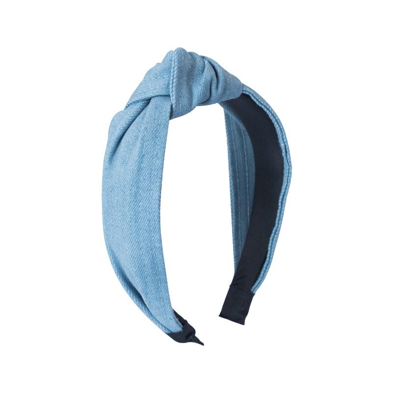 

Модная женская джинсовая повязка на голову с центральным узлом, женские аксессуары для укладки волос