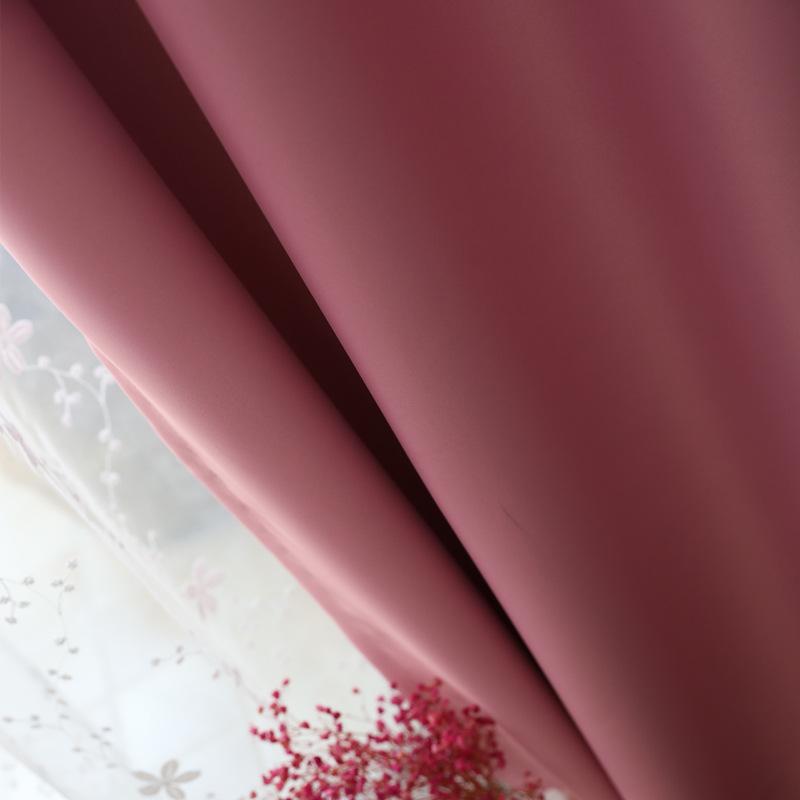 American Simple Solid Color Splicing Physical Shading High-Precision Curtain Fabric Finished Product Custom Bedroom Living Room