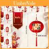 Chinese New Year Red Felt Lanterns With Embroidered Quotes For Holiday Home Decor