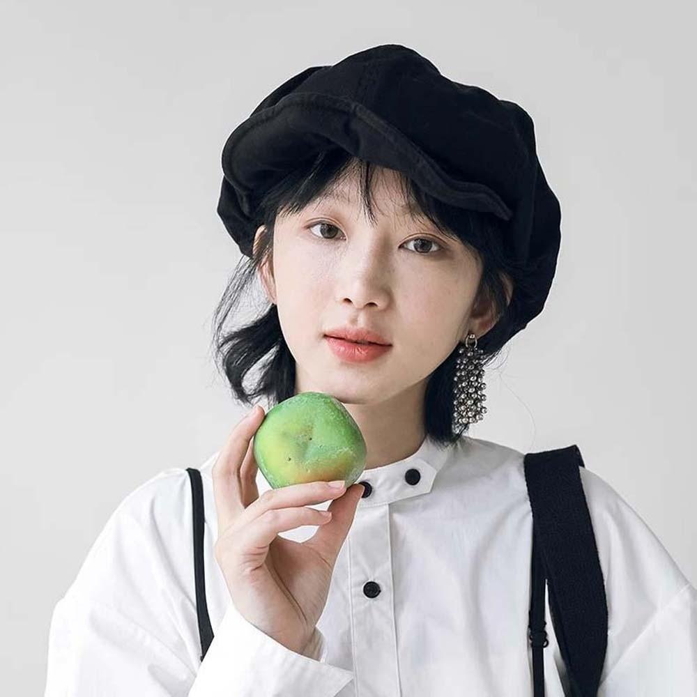 Street Style Cloud Beret Cap Asymmetric Women Artist Hat Casual Retro Octagonal Hat  Spring