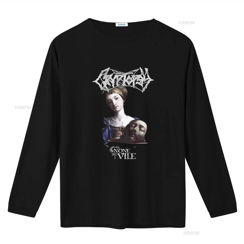 Herren Cryptopsy None So Vile Gothic Kunstdruck T-Shirt X-Large Schwarz vintage Gewaschen Designer-Kleidung Vielseitig Streetwear Unisex