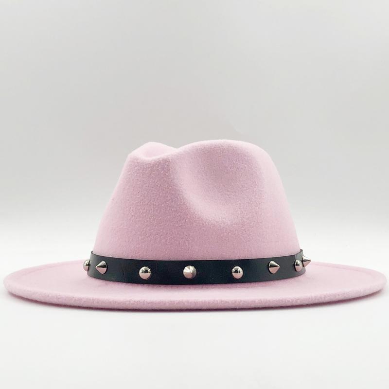 Special Felt Hat Men Fedora Hats With Belt Women Vintage Trilby Caps Wool Fedora Warm Jazz Hat Chapeau Femme Feutre Panaman Hat