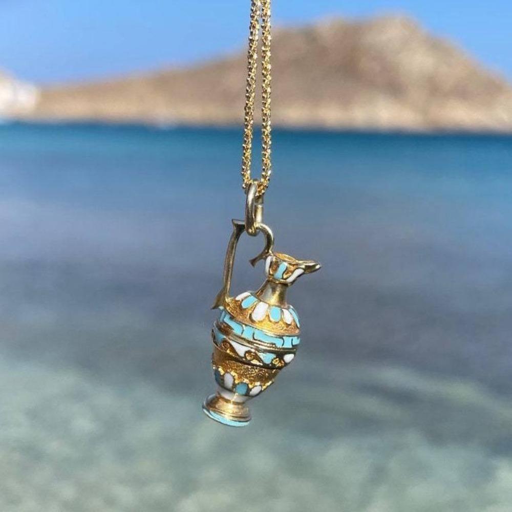 Pot Pendant Retro Bottle Necklace Titanium Steel Women's Collarbone Chain  Unisex