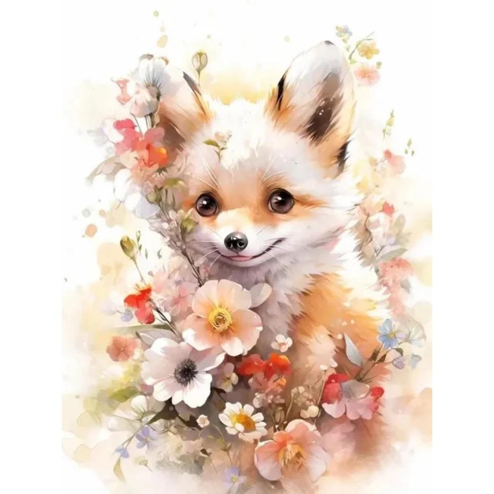 Diamantmaleri Full Drill Ice Skulptur Phoenix Rund Diamantmaleri Håndlaget Flower Fox Diy Diamond Mosaikkmaleri Hjemdekorasjon