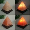 Himalayan Salt Lamp USB Rechargeable Pyramid Night Light Natural Crystal Salt Lamp for Bedroom Desk Meditation Gift