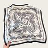 Retro Paisley White Silk Scarf: Versatile 70cm Summer Accessory & Gift