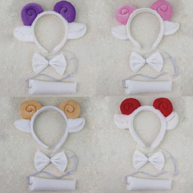 Kids Animal Costume Sheep Ears Headbands Bowtie,Tail,Tutus Glove 1/3/4/5pcs