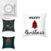Premium Christmas Print Linen Pillow Cover Set For Cozy Holiday Decor In White