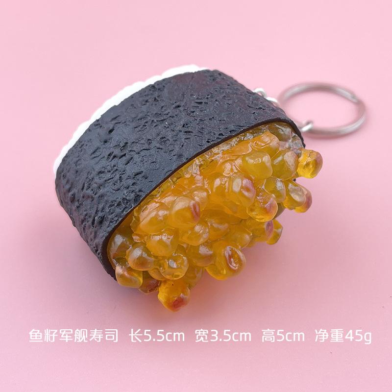 Simulation Fake Sushi Model Keychain Fun Japanese Keychain Rice Ball Salmon Model Sushi Keychain Pendant Food Mold Decoration