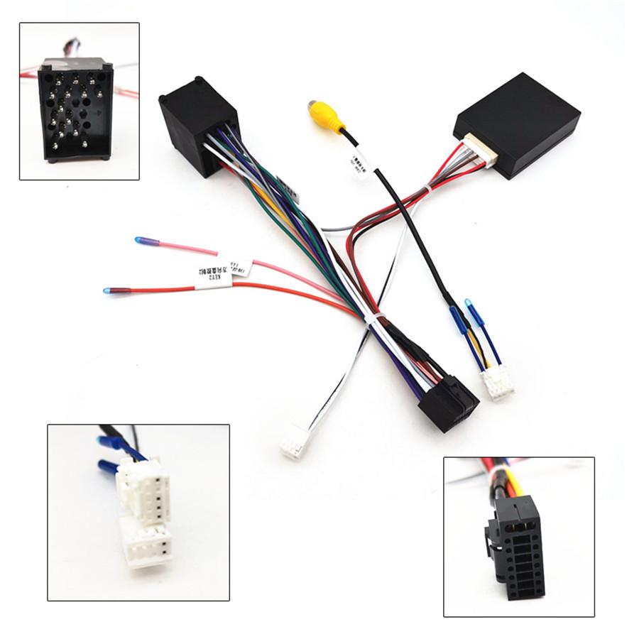 Car 16Pin Power Wiring Harness Cable Adapter With Canbus Box Rear Camera Cable For BMW E46/E39(1995-2000)/E53(99) Install Aftermarket Android Stereo