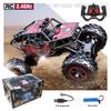 Off-Road Remote Control Climbing Car: High-Speed, 2.4G, Four-Channel, Rechargeable with Lights – Dynamic Toy Vehicle for Kids.