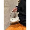 Japanese and Korean simple and high-texture first-layer cowhide hobo lunch box bento bag portable shoulder underarm crossbody women's bag casual