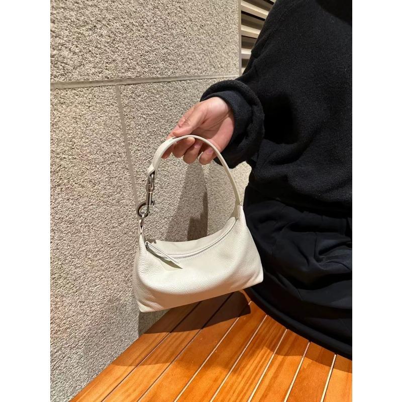 

Japanese and Korean simple and high-texture first-layer cowhide hobo lunch box bento bag portable shoulder underarm crossbody women s bag casual слоновая кость