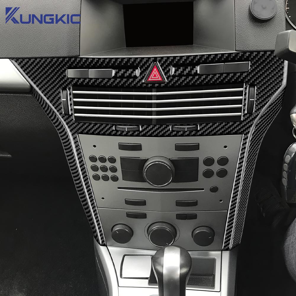 Skutočná mäkká nálepka z uhlíkových vlákien pre Vauxhall Opel Astra H MK5 2004 2005 2006 2007 2008 2009 2010 LHD RHD Rám stredovej konzoly auta