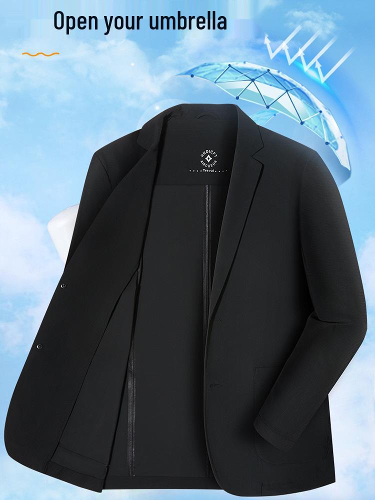 Summer No-Iron Ice Silk Sun Protection Ultra-Thin High Elastic Business Men's Jacket