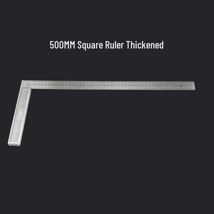 High-Quality Stainless Steel Multi-Functional L-Square Ruler, 300mm & 500mm, for Woodworking and Angled Measurements.