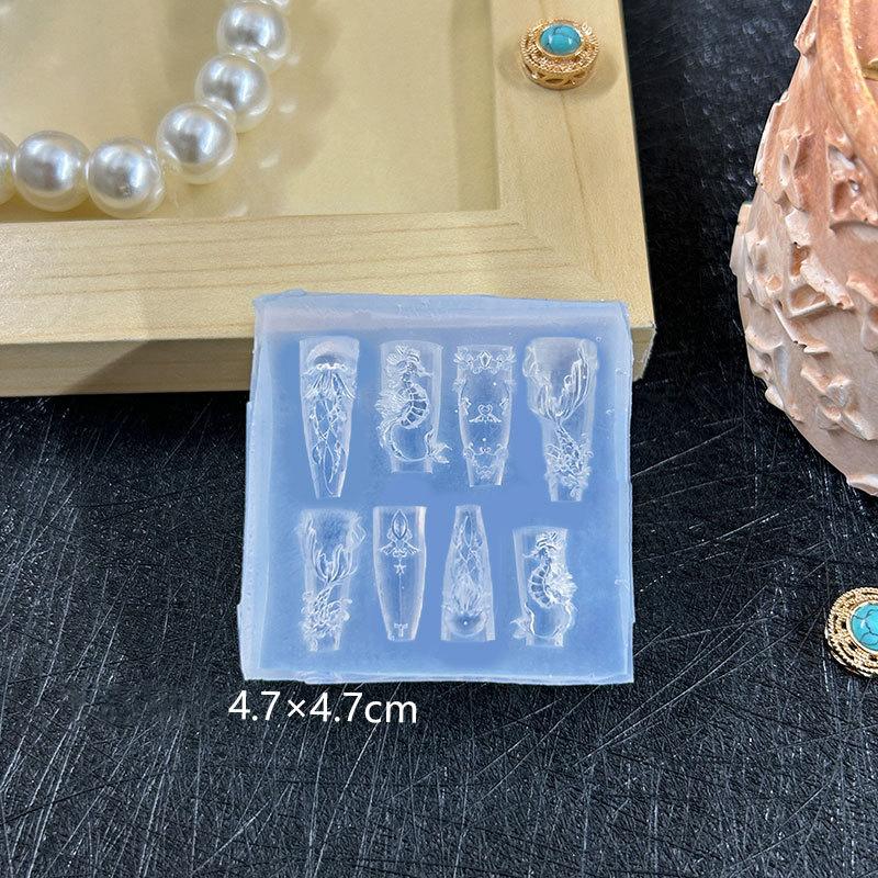 Ocean Series Animal Silicone Mold Sea Shell Conch Nail Stamplates Starfish Jellyfish 3D Soft Charm Manicure Mold Stencil Tools
