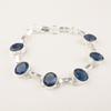 London Blue Topaz  Gemstone 925 Sterling Silver Jewelry Handmade Boho Bracelet RB-6-17