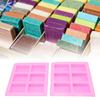 2Pcs Silicone Mold 6 Grids Heat Resistant Flexible Reusable Silicone Mold for Making Soaps Baking Cakes Muffins