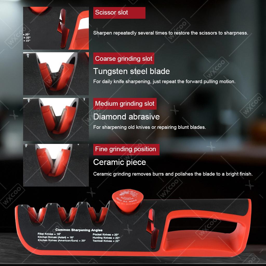 Professional 4-in-1 Knife Sharpening Adjust Angle Kitchen Knife Sharpener Helps Repair Restore Polish Blades Scissor Sharpener