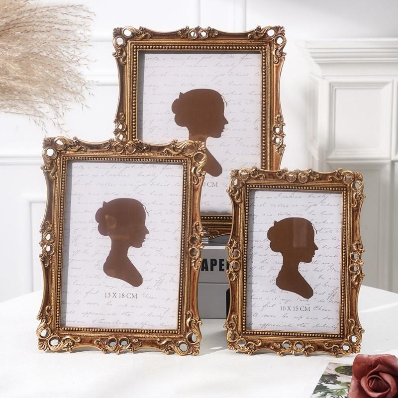 Antique Ornate Square Photo Frame for Tabletop Wall Display,Retro Picture Frame,Decorative Photo Frame Home Decors