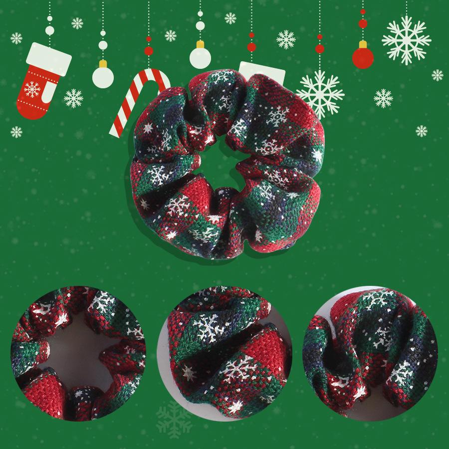 New Christmas Atmosphere Large Intestine Hair Tie Christmas Performance Props Snowflake Christmas Reindeer Antler Hair Tie Hair Accessory