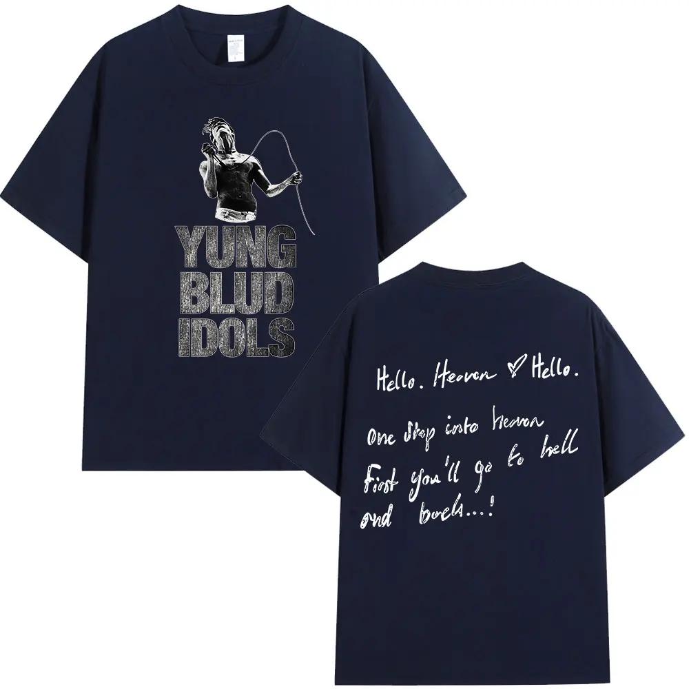 2025 Men's Youngblud Idol Album Tour Pattern Printed 100% Pure Cotton Short-sleeved T-shirt Hip-hop Casual Streetwear