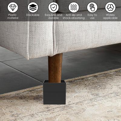 4 szt. Podnośniki łóżka Regulowane podparcie mebli Antypoślizgowe Wytrzymałe krzesło do stołu Sofa Szafka Nogi łóżka Rama Podnośnik Podnoszenie Stackabl