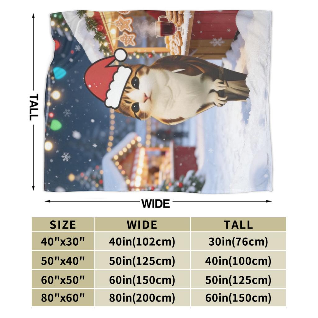 Cat Owl Funny Brainrot Christmas Blanket Soft Funny Plush Throw Blanket For Child Couch Chair Flannel Bedspread Bed Cover