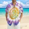Men's Fashion Loose Tie-Dye Printed Short Sleeve Beach Shirt