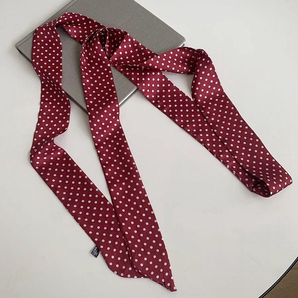 Retro Polka Dot Scarf Printed Long Scarves Luxury Scarf Headband  Wedding