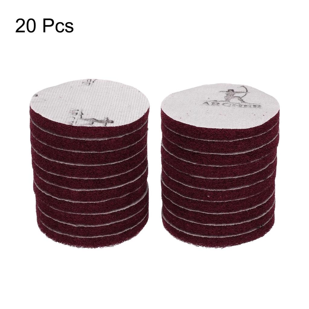 uxcell 20pcs Scrubber Scouring Pads 400 Grit Drill Power Brush Hoop and Loop Surface Conditioning Discs Drill Scuffing Discs Scrub Pads for Home