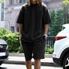 Completo Due Pezzi Casual Larga T-shirt Monocolore Oversize e Pantaloncini da Uomo