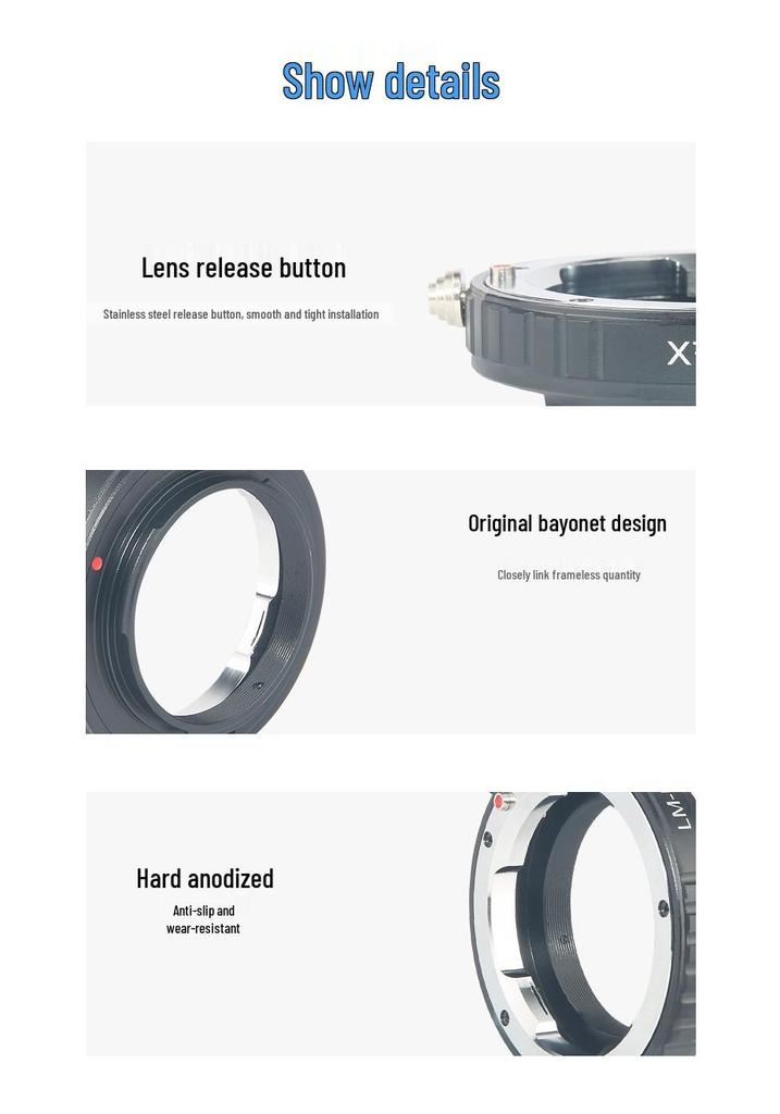 LM-FX lens adapter ring for LM series lenses to Fuji mirrorless XT1/X-Pro2.