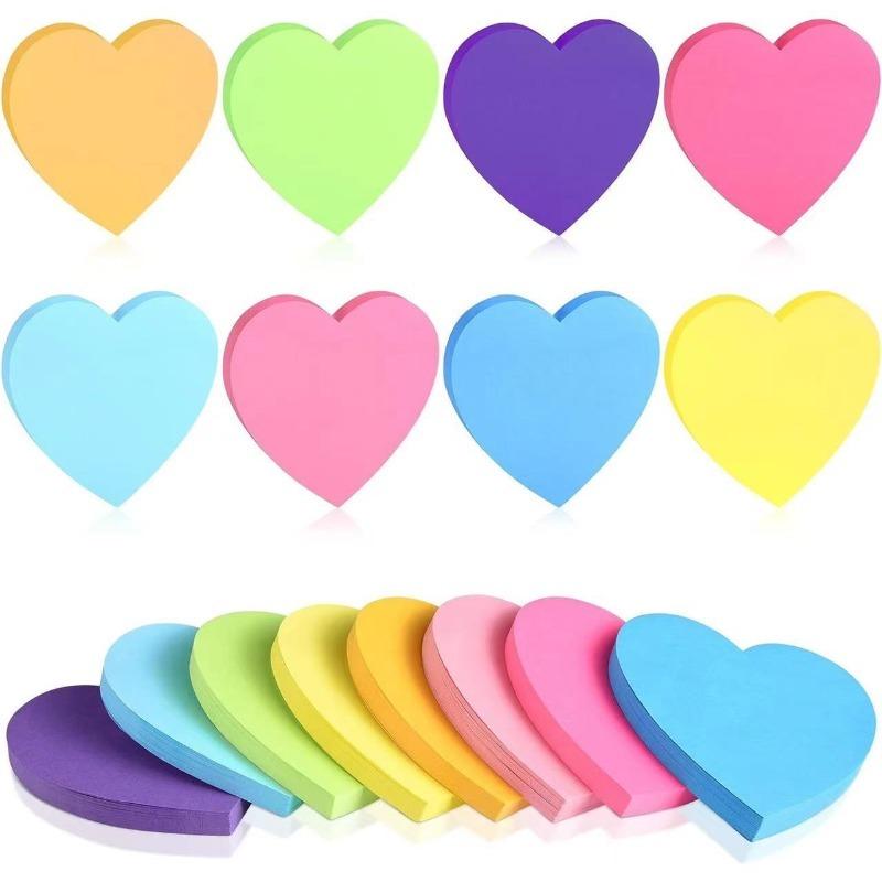 8 Books Cute Heart Sticky Notes - Strong Adhesive Residue-Free Removal,for Journals,Journals,Scrapbooks - School,Office & Crafts