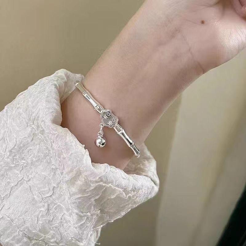 Bamboo Bracelet, Women's Safety Lock, Bell Bracelet, Niche Young Model, Gift for Girlfriend