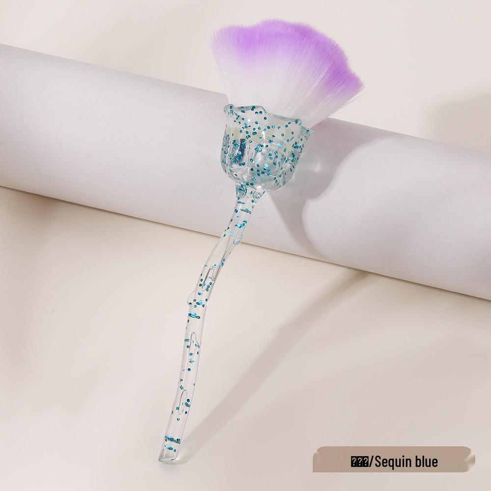 Rose Nail Art Dusting Brush with Soft Bristles - Multiple Colors Available