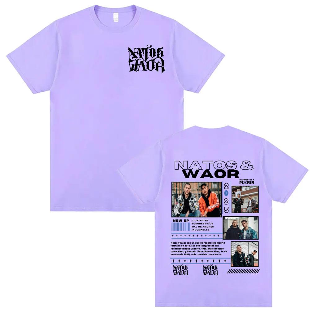 Rapper NATOS WAOR Album Tour Merch T Shirt Unisex Clothing Fashion Retro Hip Hop Tee Shirt Summer Short Sleeve 100 Cotton Tshirts