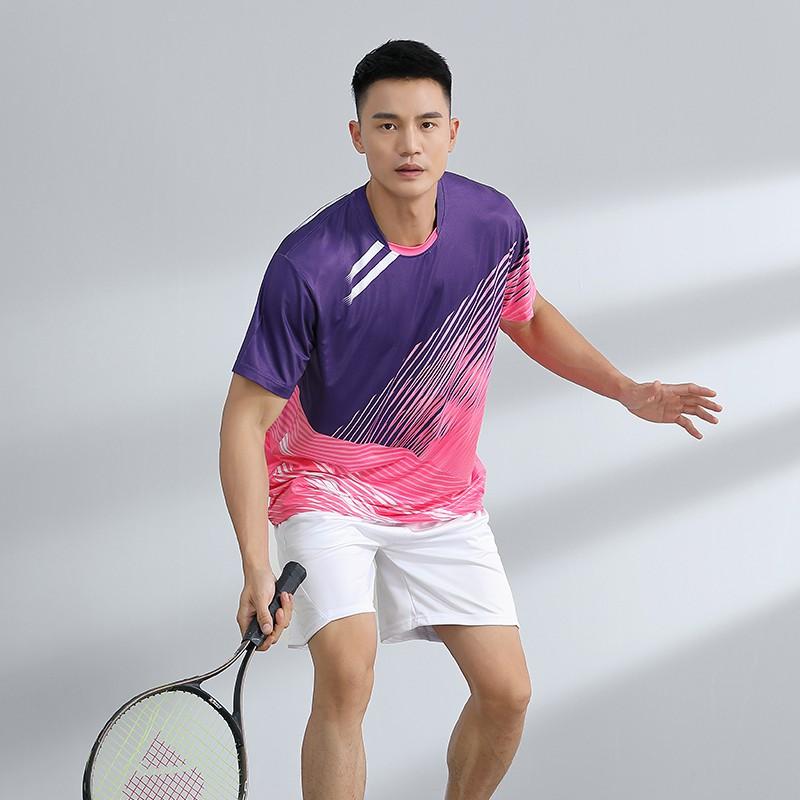 Quick-Dry Badminton Sport Set Men Women Athletic Wear Tennis Volleyball Table Uniform With Number Printing