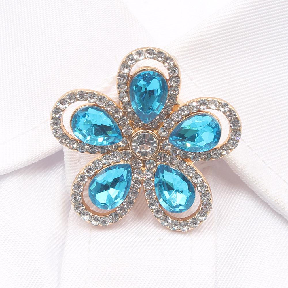 Sparkling 1 piece 35MM Flower Water Droplet Glass French Shirt Cufflink Set DIY Simple Cufflinks Wedding Clothing Accessories