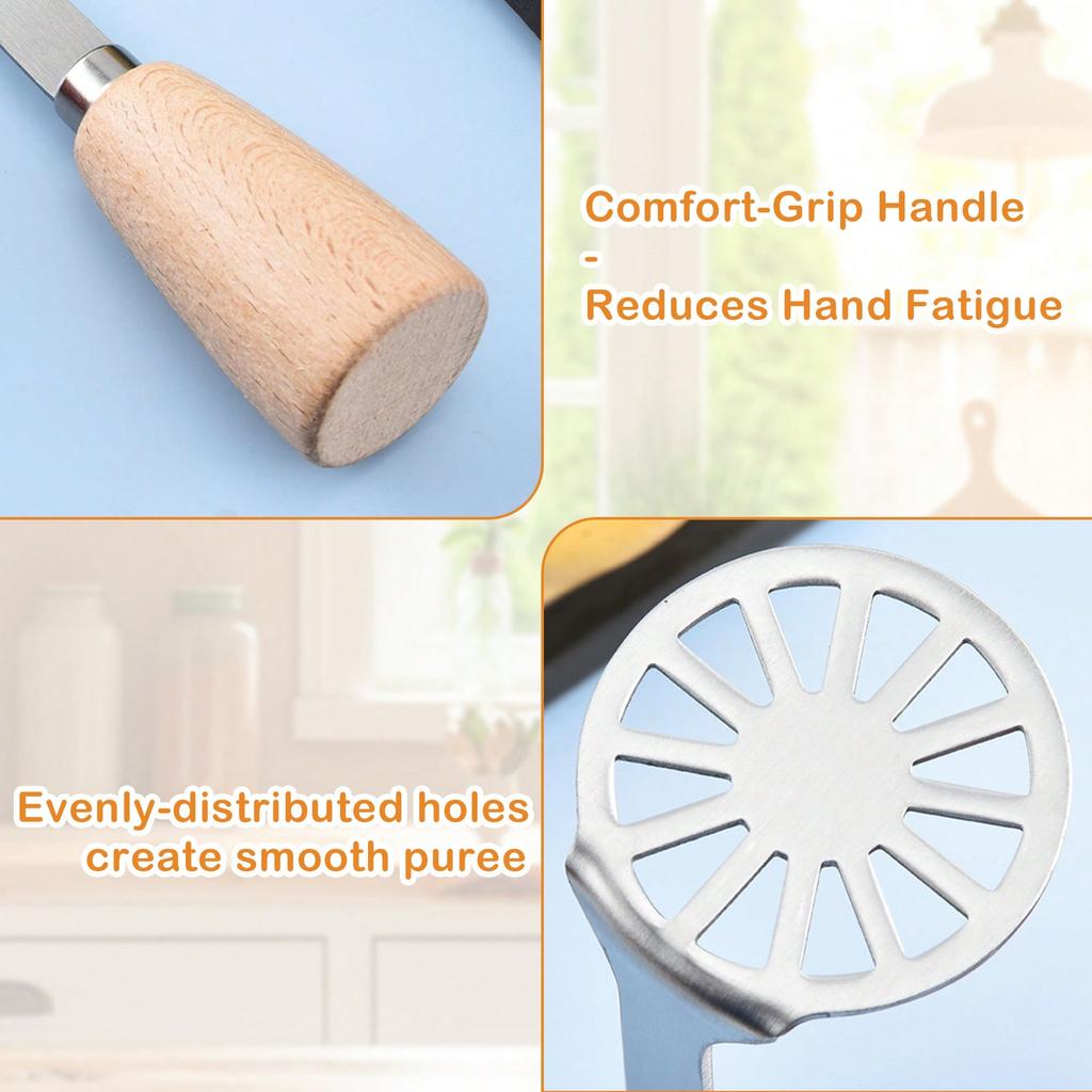 Mini Potato Masher, 2/10 Counts Stainless Steel Masher With Wood Non Slip Handle, Avocado Bean Vegetable Masher For Kitchen