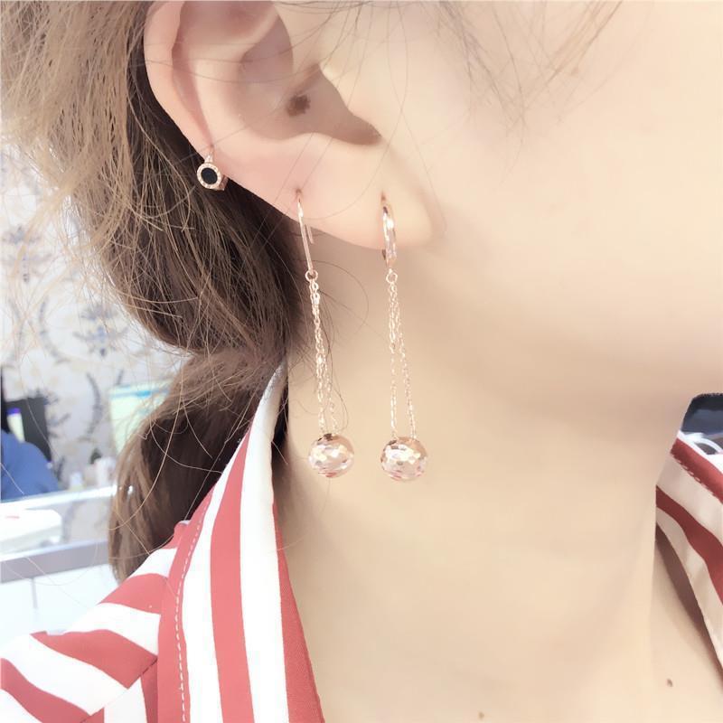 Purple Gold Ball Rose Gold Plated Earrings, Ear Hooks, Simple Personality, Fashion Temperament, Style Jewelry Women