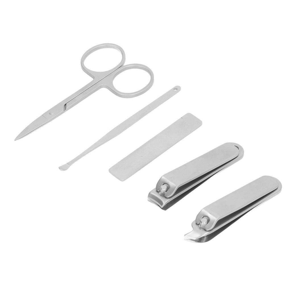 5Pcs Nail Clipper Set Stainless Steel High Sharpness Wide Application Manicure Set for Finger Nail