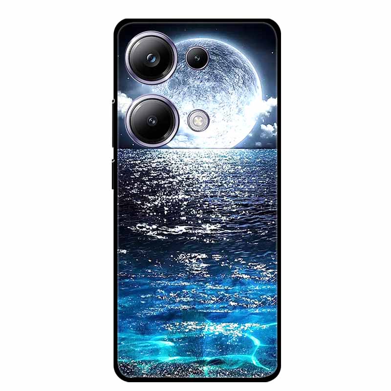For Xiaomi Poco M6 Pro 4G Phone Case Cover Wolf Shockproof Black Silicone Soft Back Cover Cases For Poco M6 Pro Case M 6 M6Pro