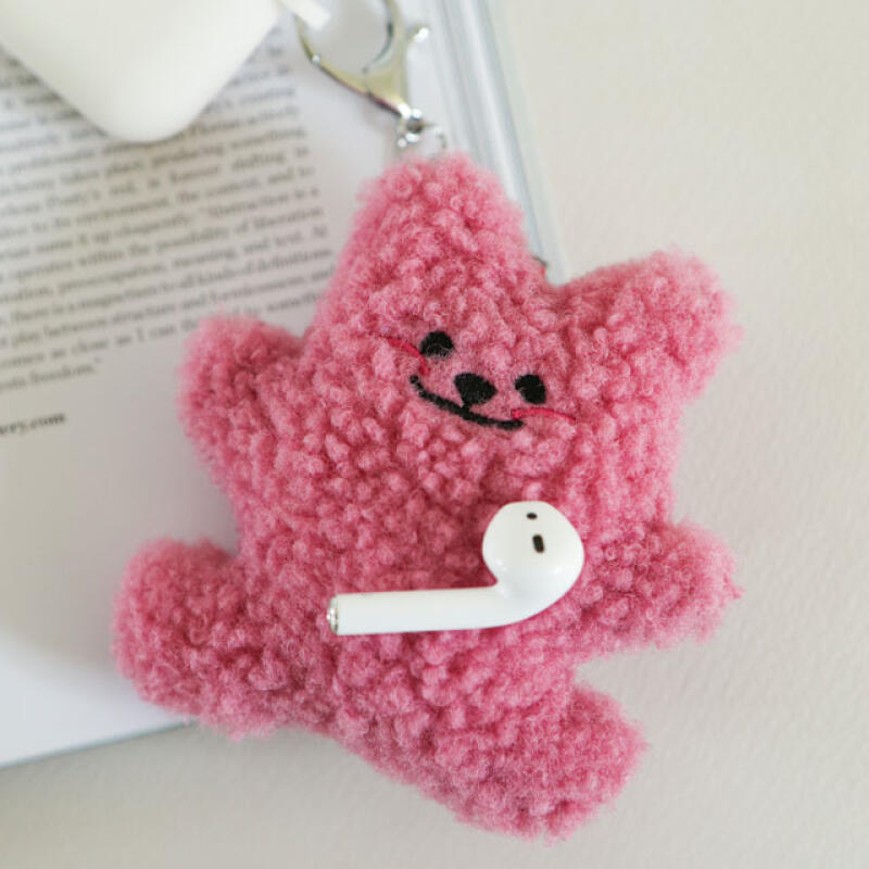 Fried Bear Plush Keychain 01 Pink