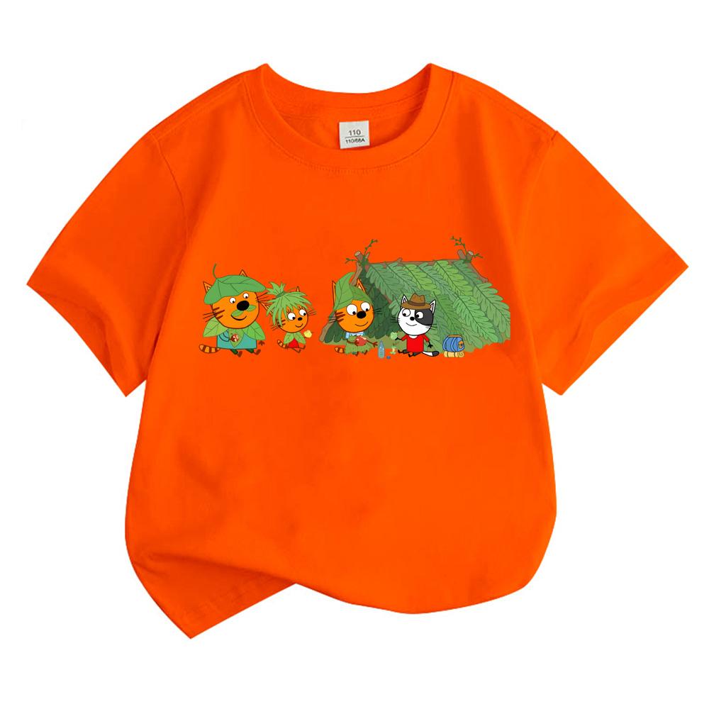 2026 NEW Kid-e-cats Boys Girls Kids Cartoon Clothing T-shirt Round Neck Short Sleeves Fashion Cute T-shirt Streetwear Manga/Comic Tees Anime T-shirt