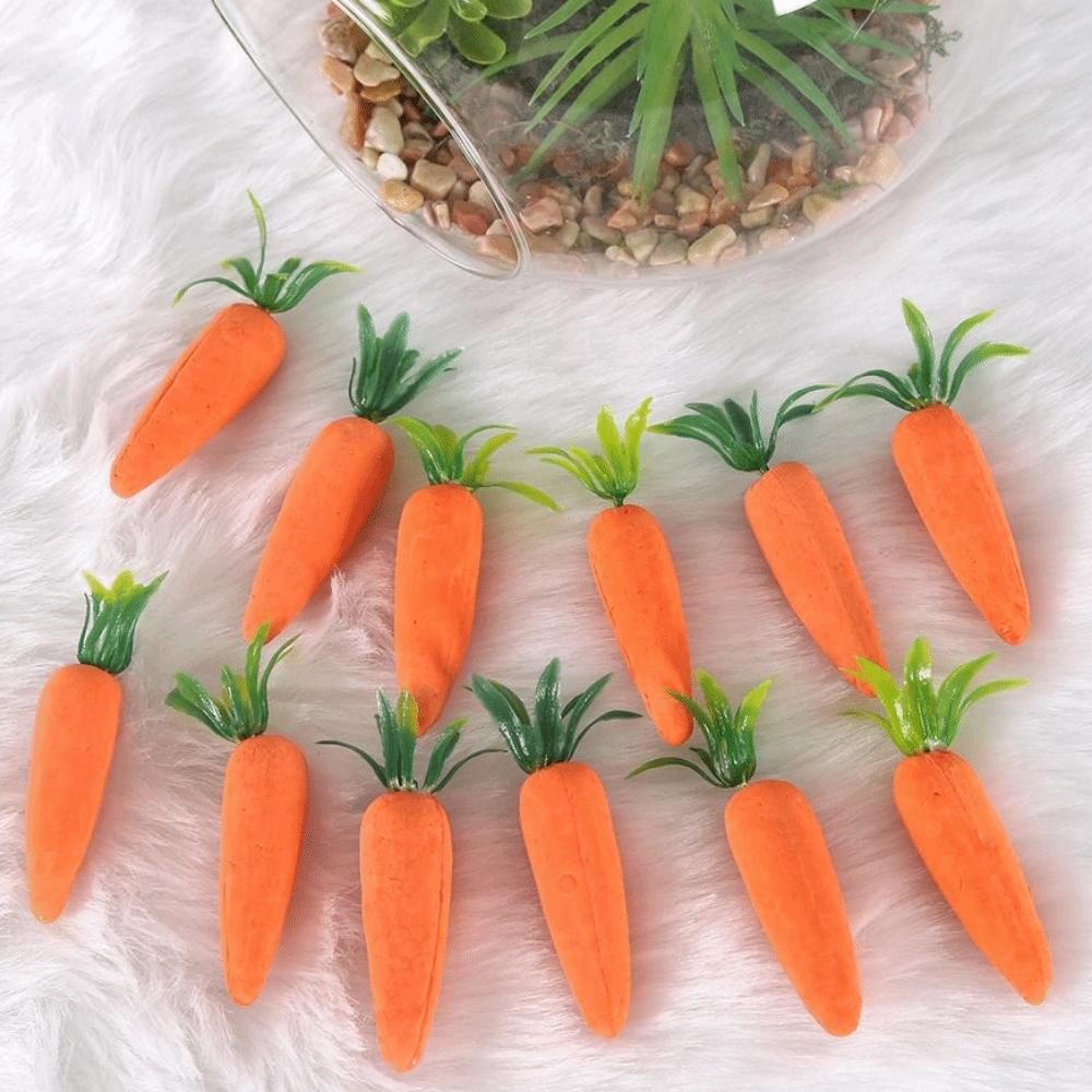 12Pcs Creative Mini Easter Carrots Handmade Mini Carrot Hanging Pendant  Home Kitchen