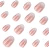 Simples nude branco mudança gradual usando unha peça de unha francesa branca curta redonda arte de unha peça de unha falsa