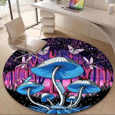 1 Stück Fantasy Wald Büro Runder Teppich, Matte Geeignet Für Büro, Unter Bürostühlen Schlafzimmer Wohnzimmer Heimdekoration, Raum Deko